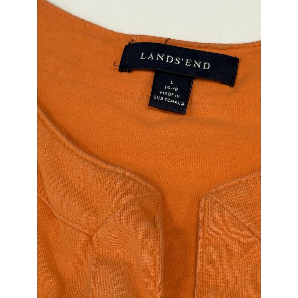 Lands End Orange Elegant Summer Relaxed Casual Dress Womens Size Large 14-16 - Picture 5 of 6